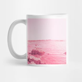 A rocky seaside in Oman pink version Mug